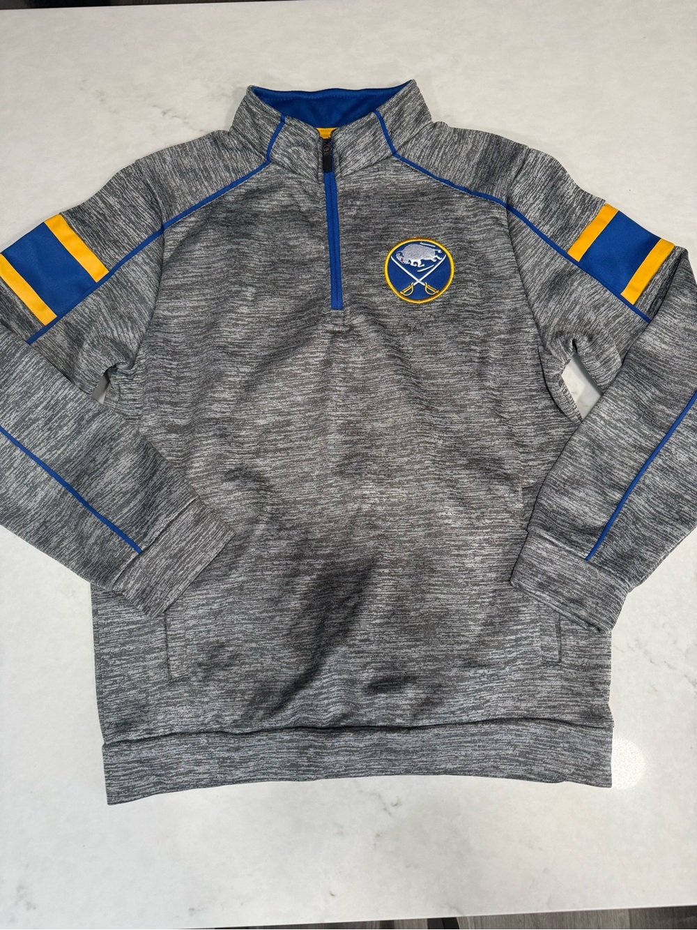 Colosseum Gray Buffalo Sabres 1/4 -Zip Pullover  Boys Size M 12/14 EUC